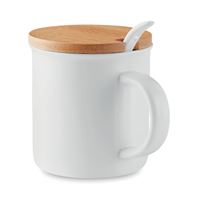 TAZZA CON COPERCHIO E CUCCHIAINO